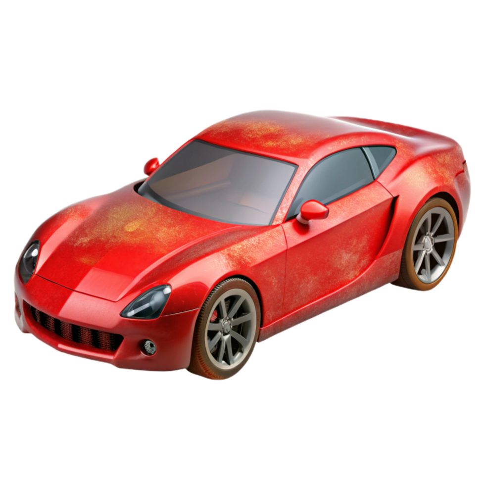 magnificent minimalist Red Sports Car Side View Transparent Background professional png