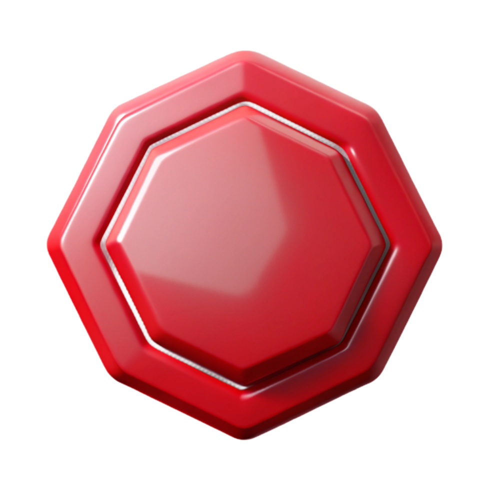 vibrant vintage Red Stop Sign Octagonal Shape Transparent Background detailed png