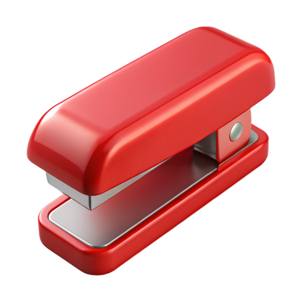 impressive artistic Red Stapler Side View with Transparent Background detailed png