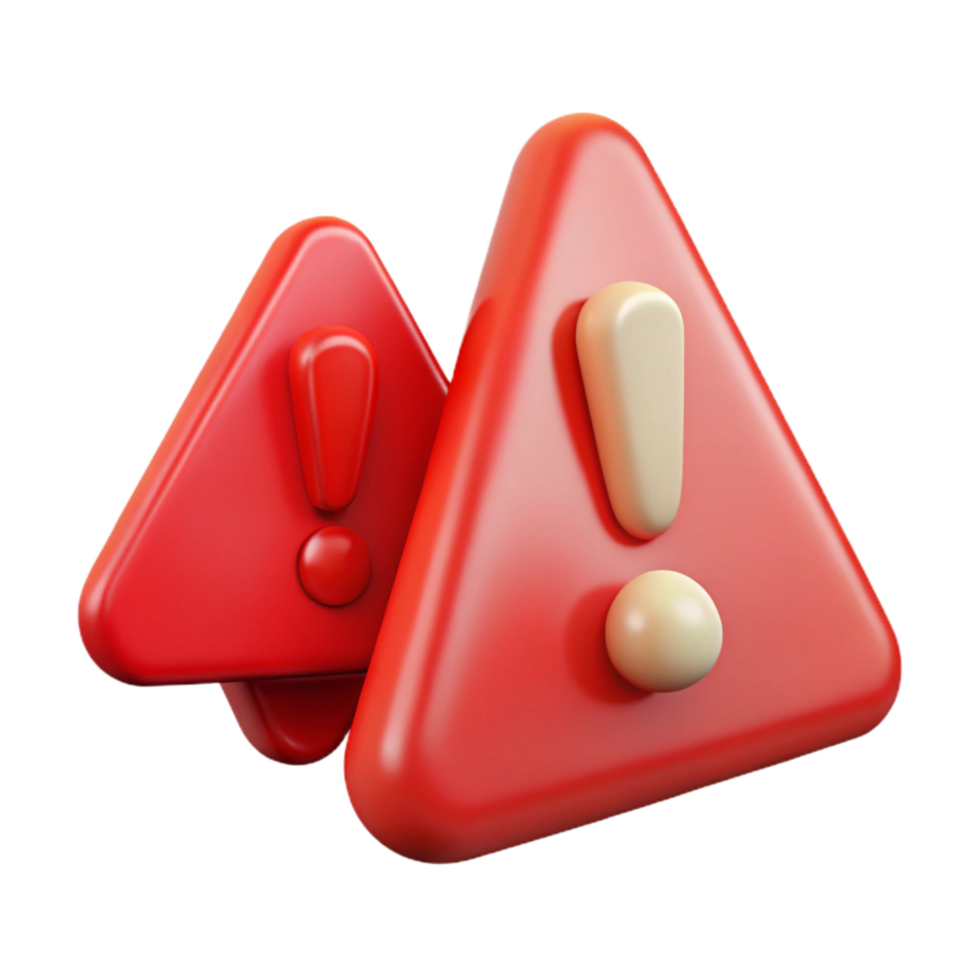 impressive classic Red Warning Sign with Exclamation Mark Transparent Background exclusive png