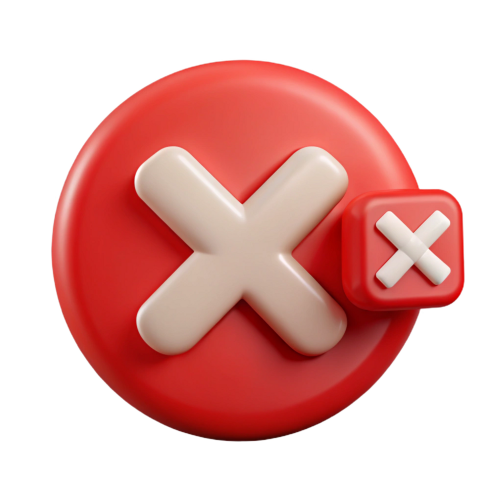 wonderful classic Red X Icon with Error Message Transparent png