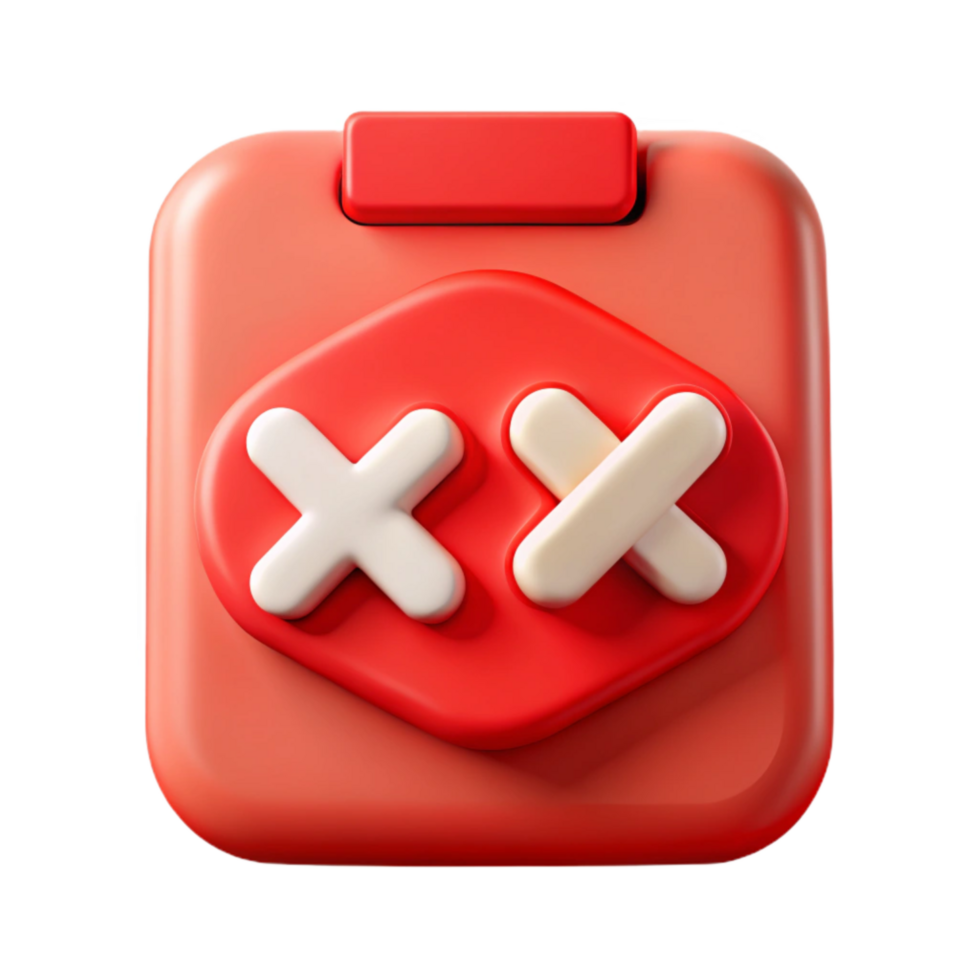 beautiful traditional Red X Icon with Error Message Transparent genuine png