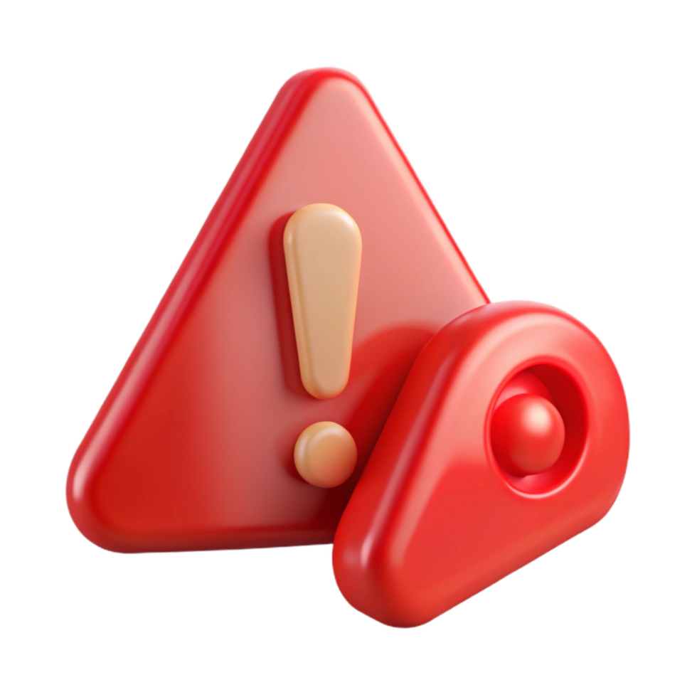 vibrant classic Red Warning Sign with Exclamation Mark Transparent Background exclusive png