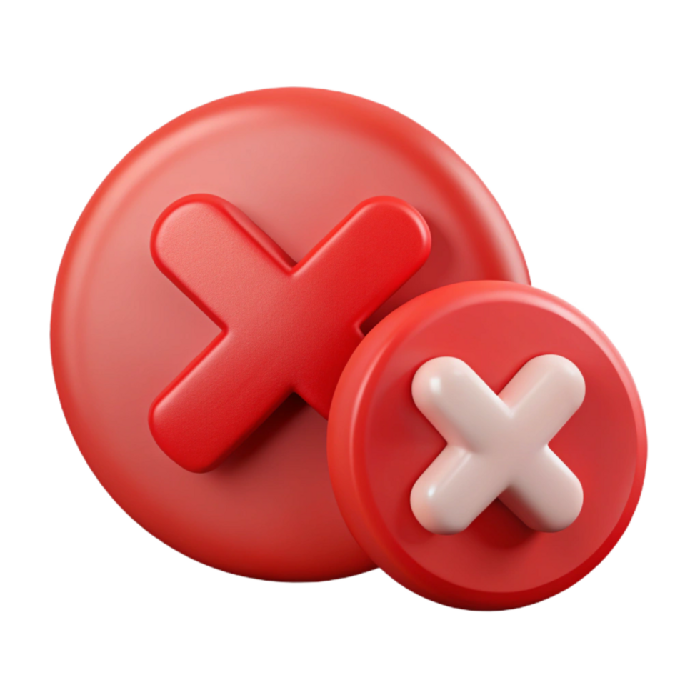 impressive rustic Red X Icon with Error Message Transparent genuine png
