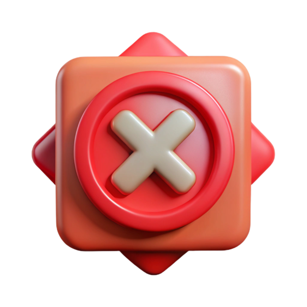 stunning contemporary Red X Icon with Error Message Transparent authentic png