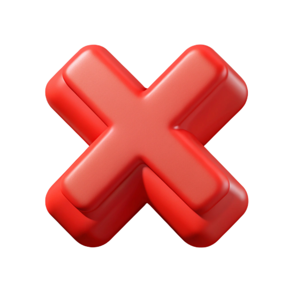 vibrant vintage Red X Icon with Error Message Transparent original png