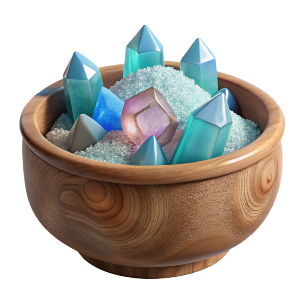 elegant contemporary Relaxing Bath Salts Cutout with Mineral Crystals premium png