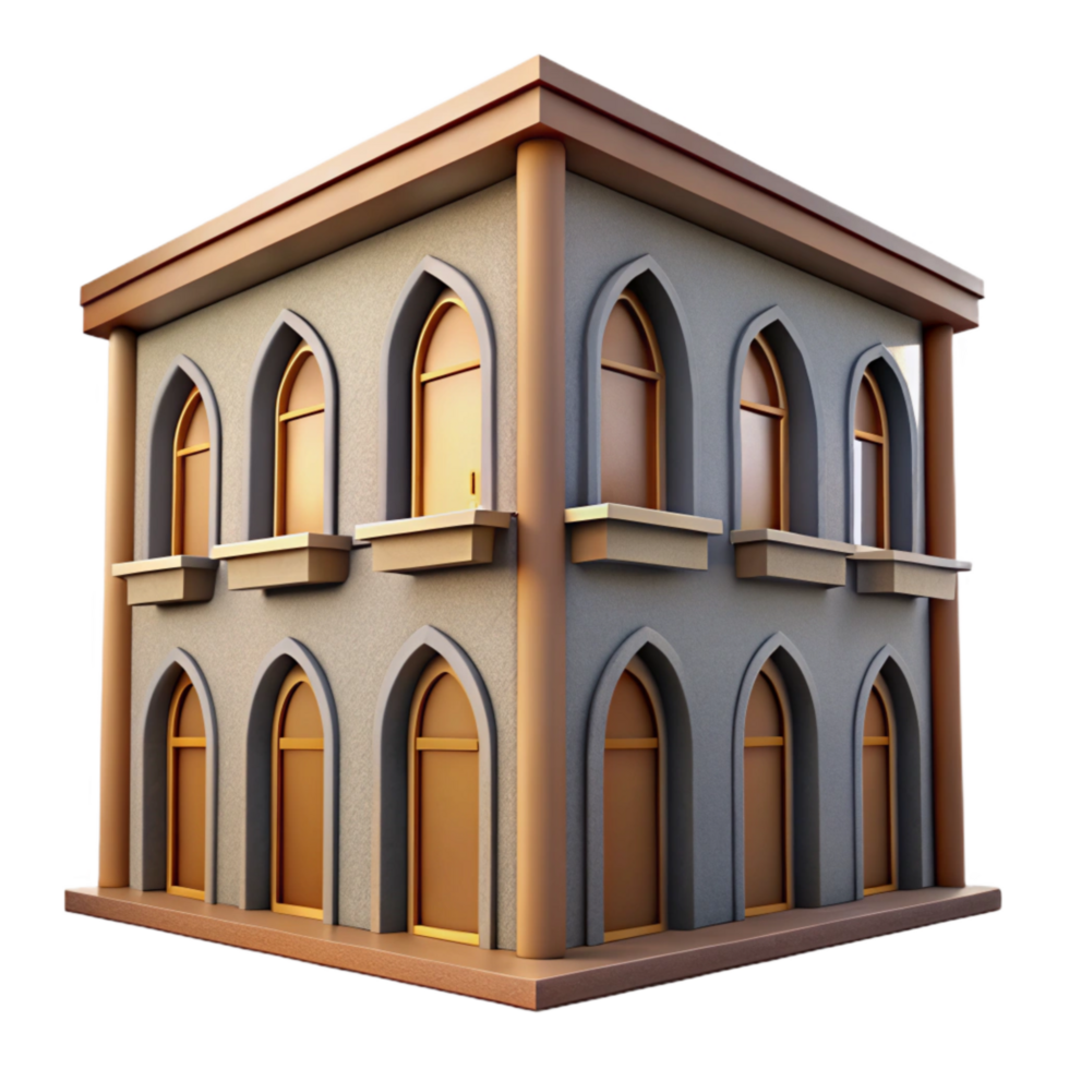 magnificent minimalist Residential Building with Arched Windows Cutout original png