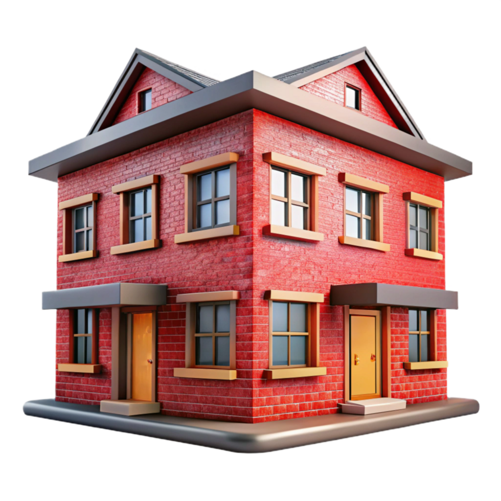 magnificent classic Residential Building with Red Brick Facade Cutout png
