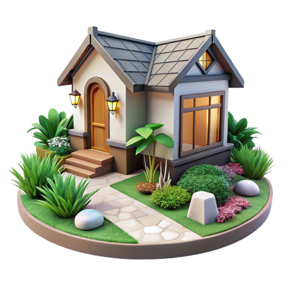 extraordinary creative Residential House Front Yard Garden Transparent high quality png