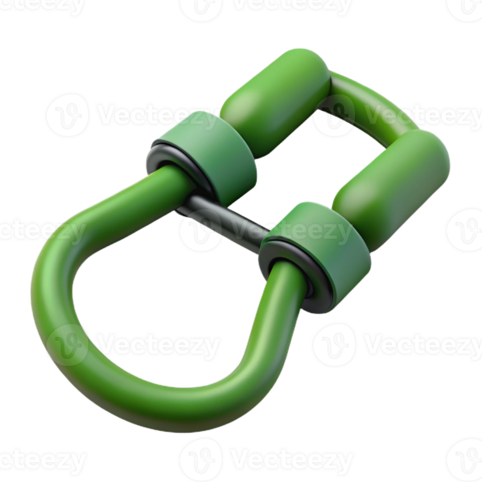 dramatic modern Resistance Band Green Color with Handles Isolated genuine png