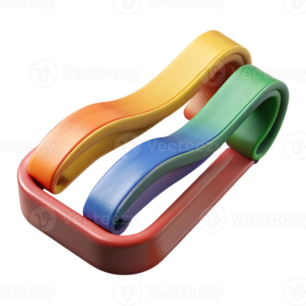 serene modern Resistance Band Set Multicolor Transparent Cutout authentic png
