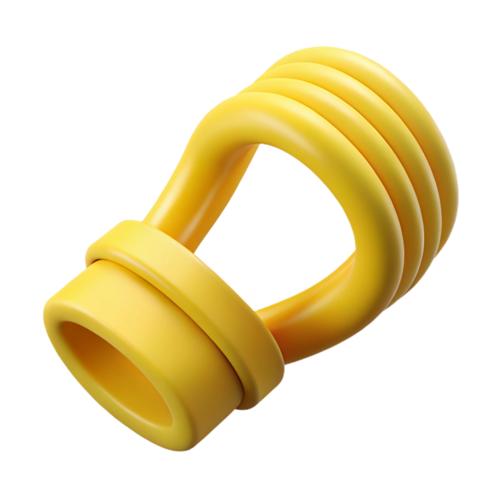 dramatic minimalist Resistance Band Yellow Stretched Isolated Element detailed png