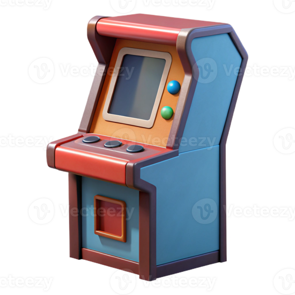 impressive minimalist Retro Arcade Cabinet Side View Cutout professional png