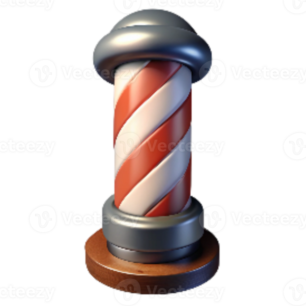 magnificent rustic Retro Barbershop Pole with Rotating Stripes Cutout original png