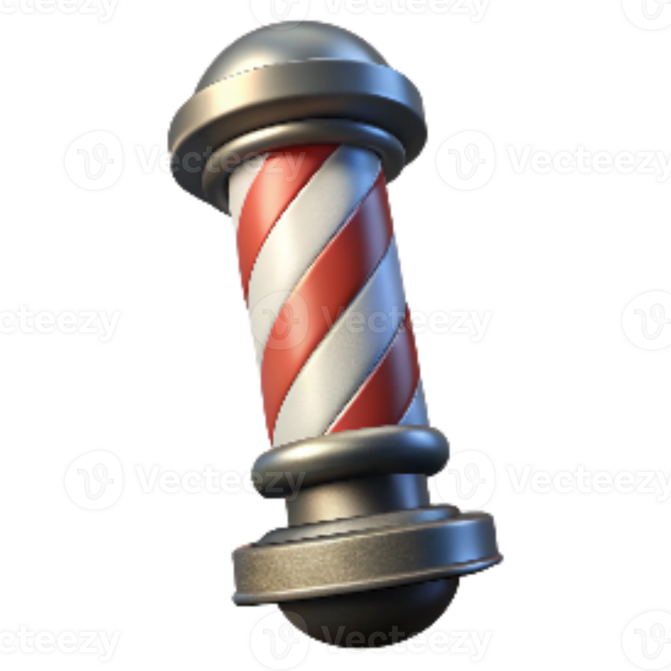 extraordinary traditional Retro Barbershop Pole with Rotating Stripes Cutout professional png