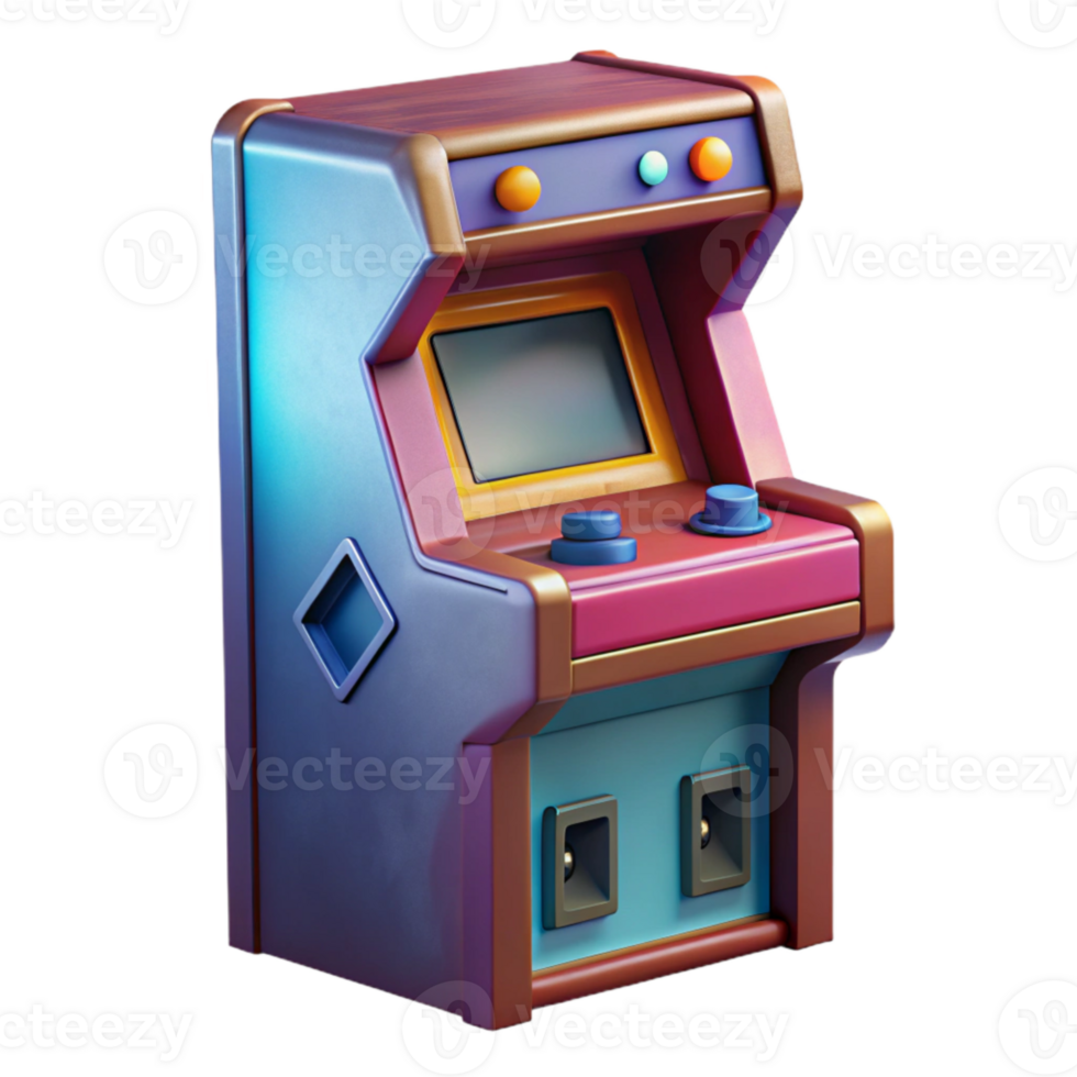 elegant abstract Retro Arcade Cabinet Side View Cutout high quality png