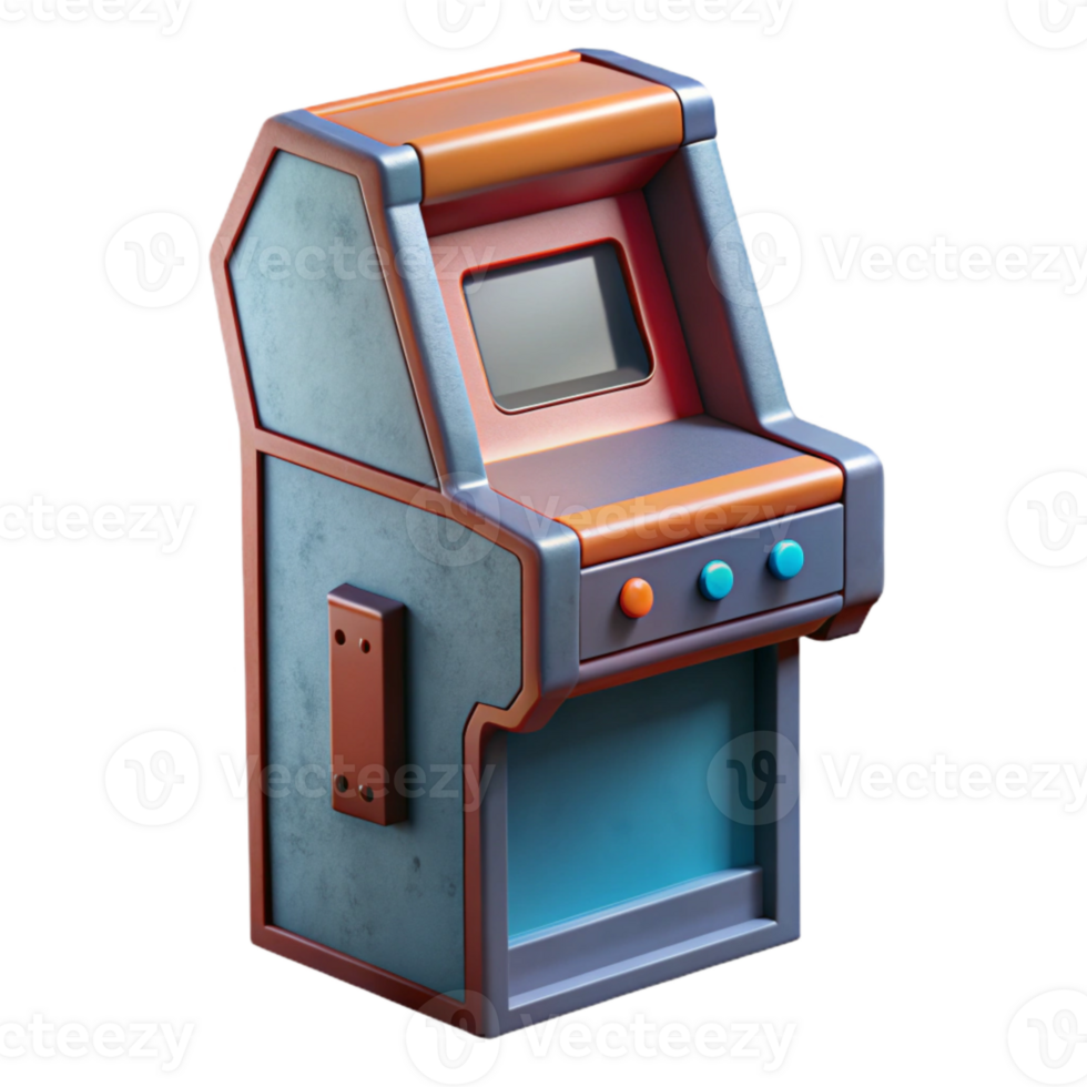 impressive abstract Retro Arcade Cabinet Side View Cutout high quality png