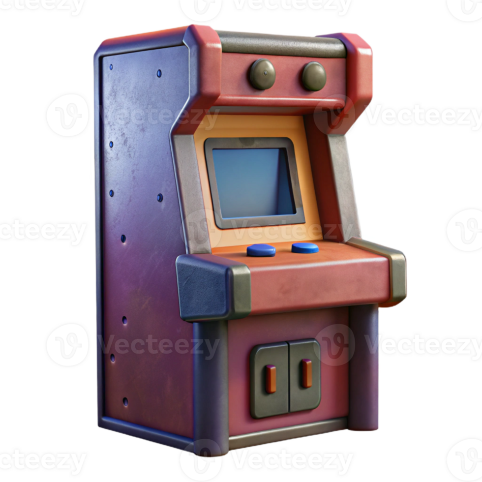 elegant classic Retro Arcade Cabinet Side View Cutout exclusive png