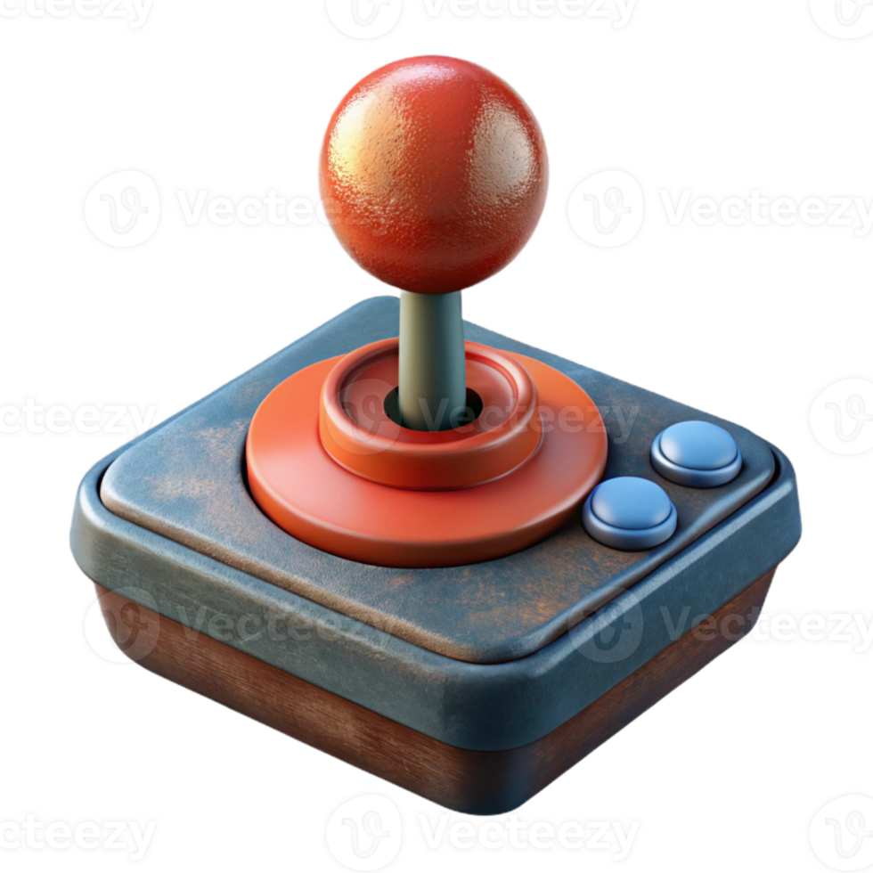 impressive minimalist Retro Arcade Joystick Top View Isolated exclusive png