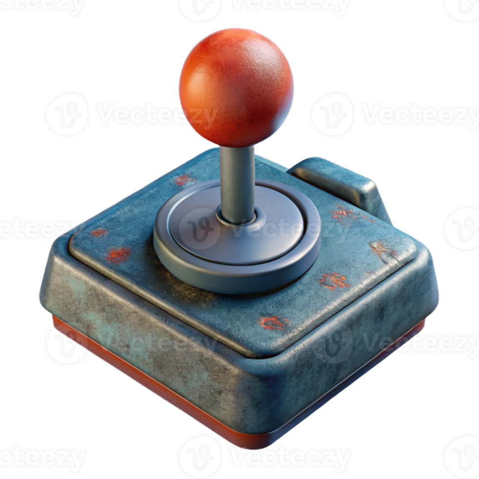 beautiful rustic Retro Arcade Joystick Top View Isolated exclusive png