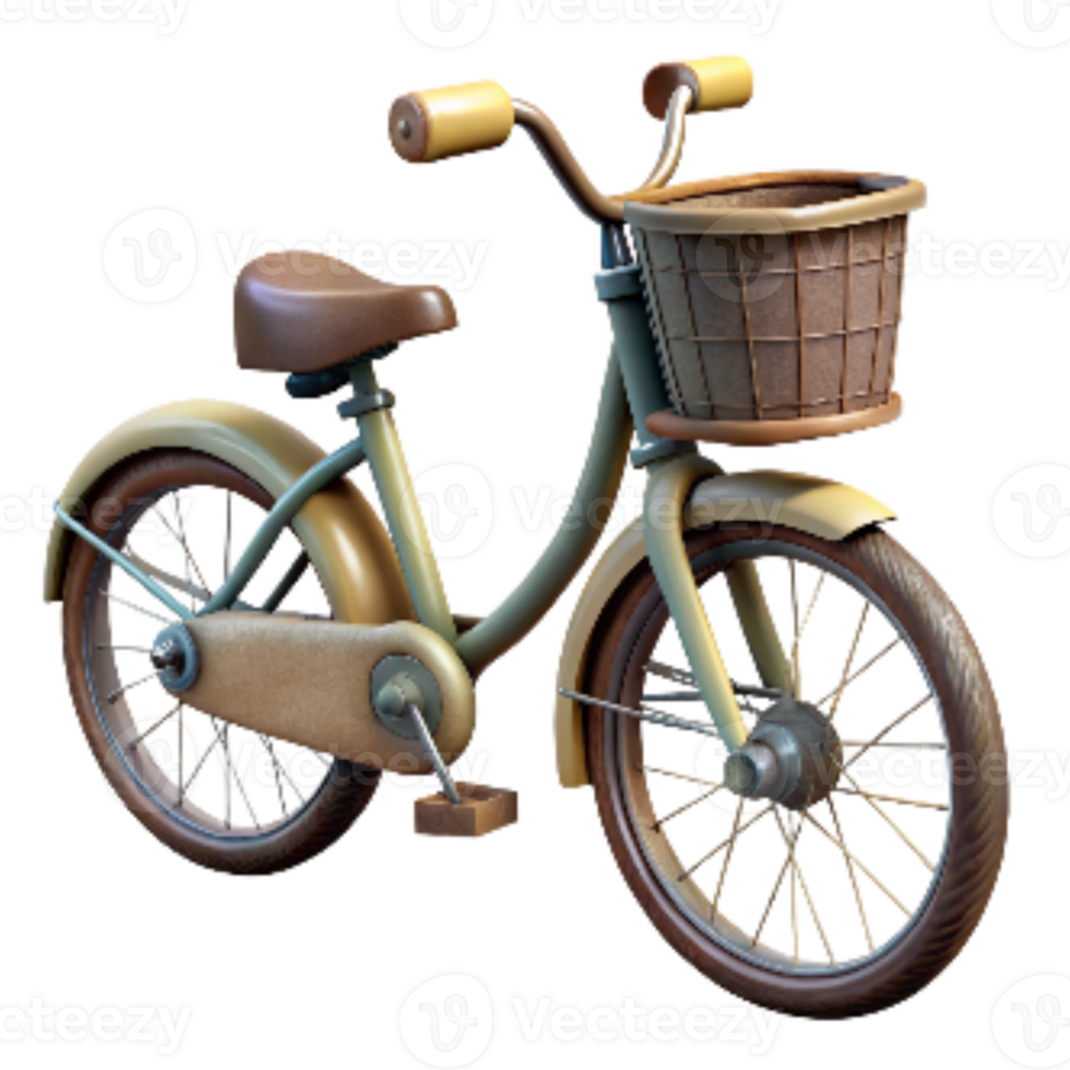 magnificent abstract Retro Bicycle with Basket and Bell Transparent Cutout authentic png