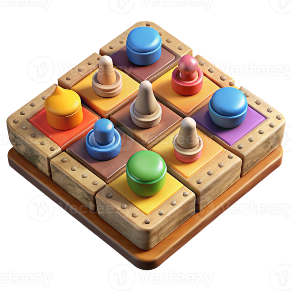 wonderful modern Retro Board Game Colorful Pieces Isolated original png