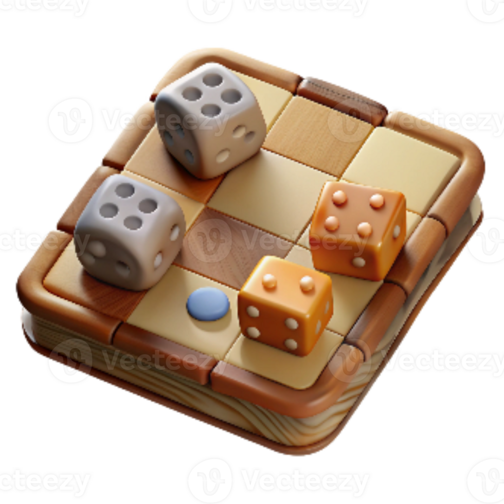 dramatic abstract Retro Board Game with Dice and Pieces Transparent Cutout detailed png