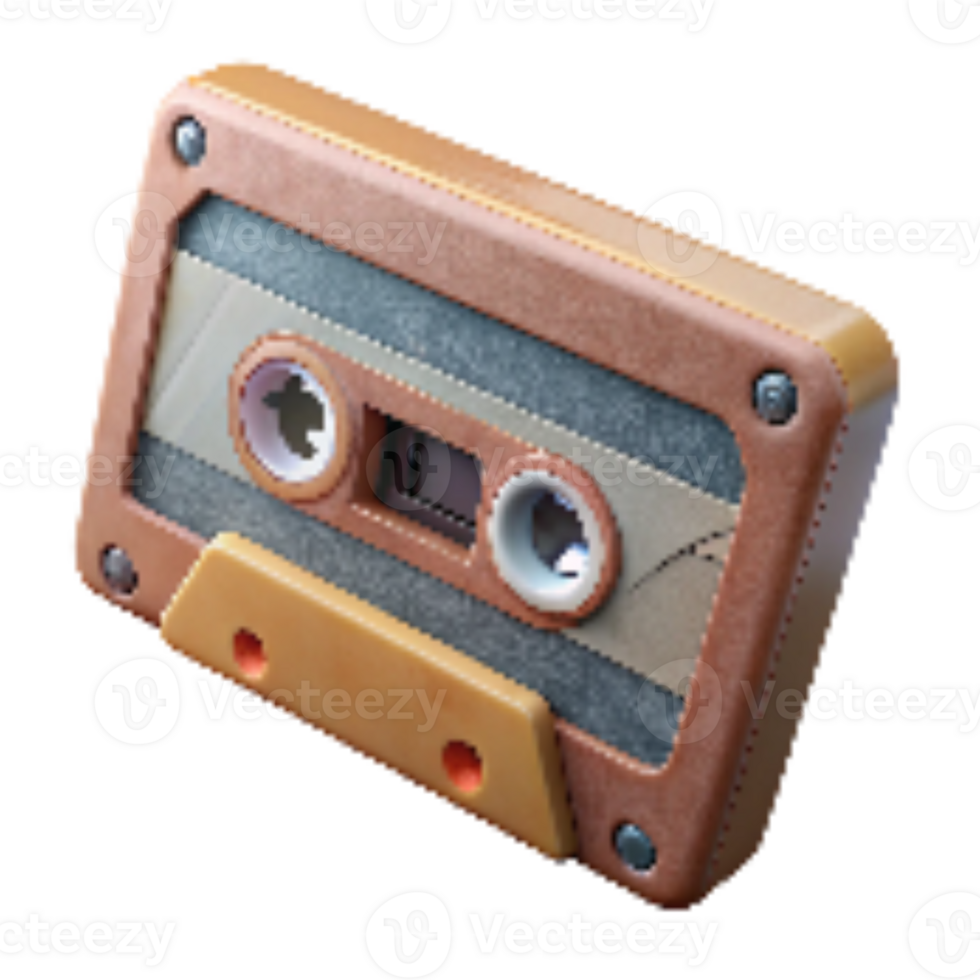 elegant minimalist Retro Cassette Tape Side View Transparent Background exclusive png
