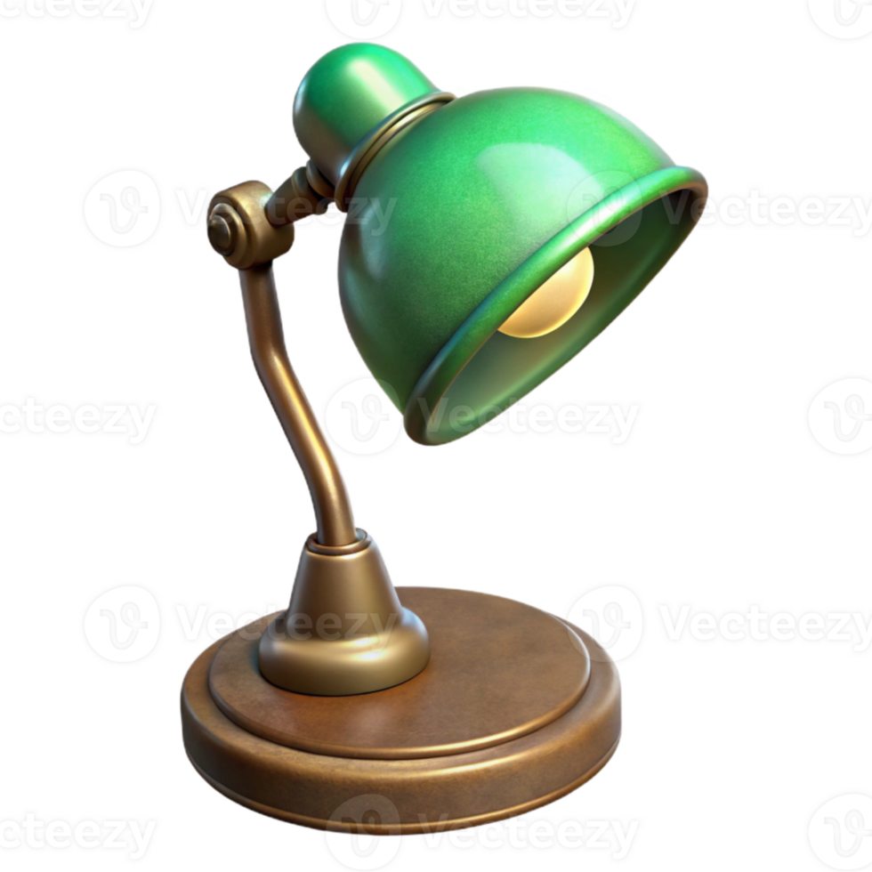 magnificent classic Retro Desk Lamp Green Glass Shade Cutout exclusive png