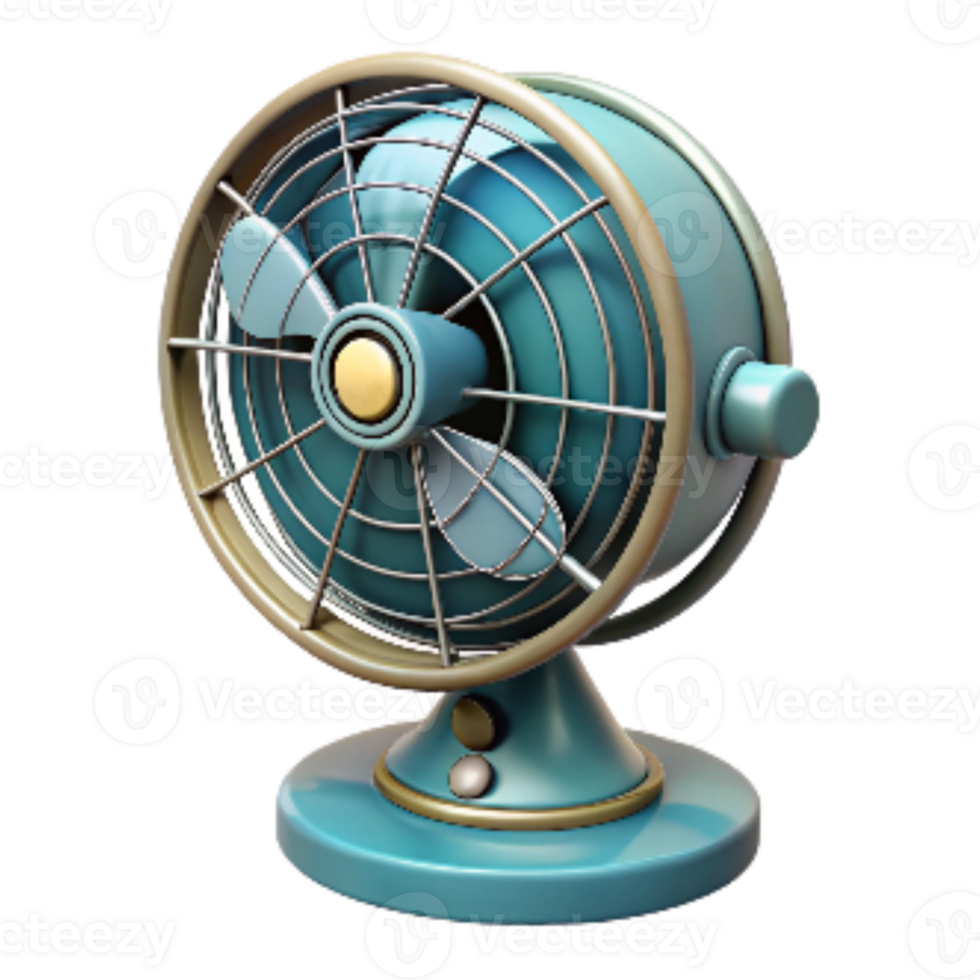 dramatic abstract Retro Desk Fan with Metal Blades Cutout on Transparent Background high resolution png