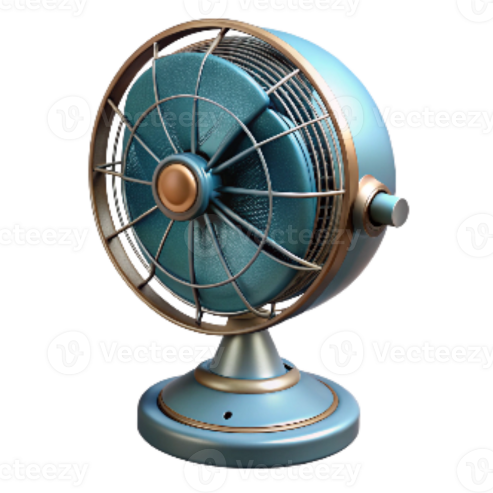 magnificent creative Retro Desk Fan with Metal Blades Cutout on Transparent Background genuine png