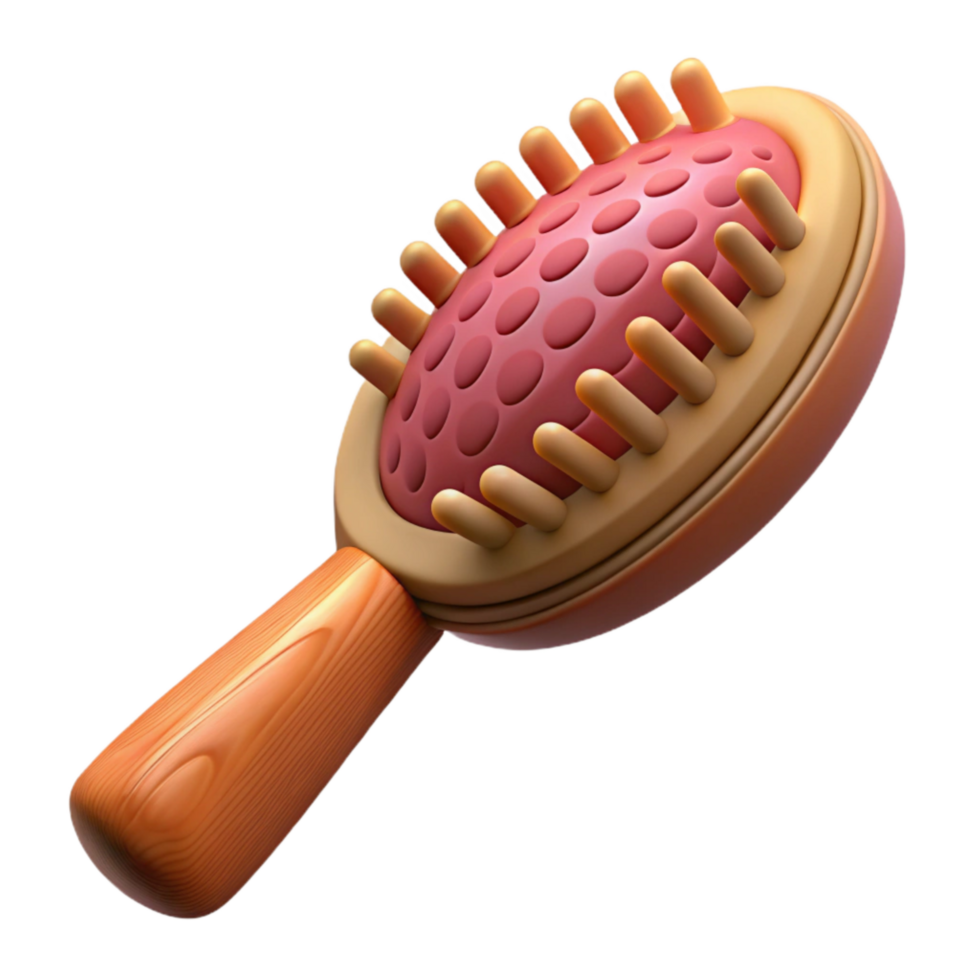 wonderful traditional Retro Hairbrush with Wooden Handle Isolated authentic png