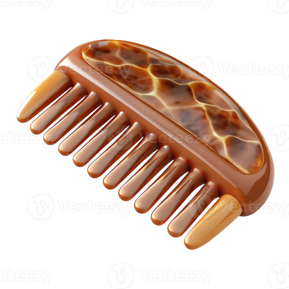 elegant minimalist Retro Hair Comb Tortoise Shell Style Cutout original png