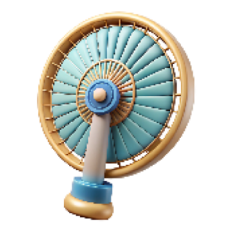 dramatic creative Retro Handheld Fan with Plastic Blades Cutout high resolution png