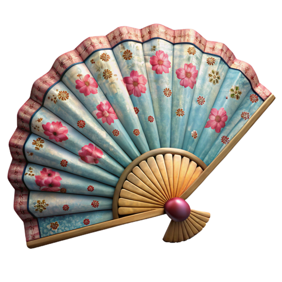 extraordinary classic Retro Hand Fan Floral Pattern Cutout original png