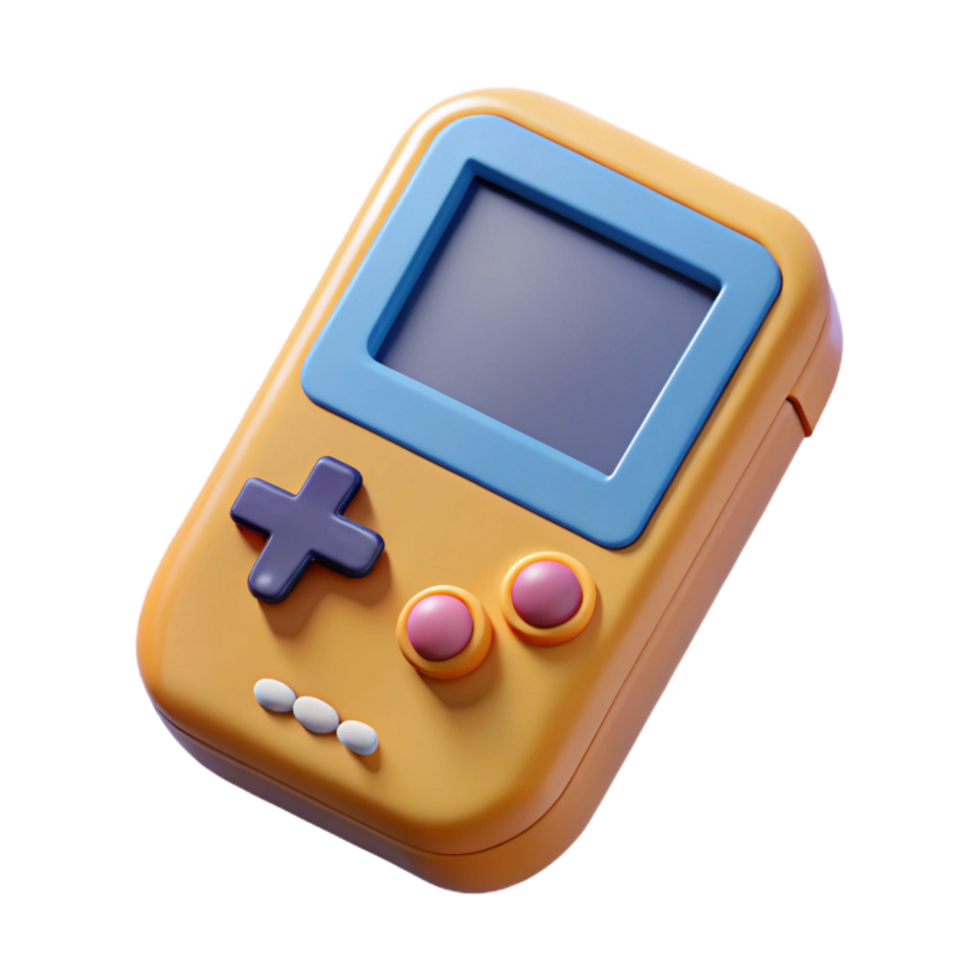 impressive rustic Retro Handheld Game Console Top View Cutout high quality png