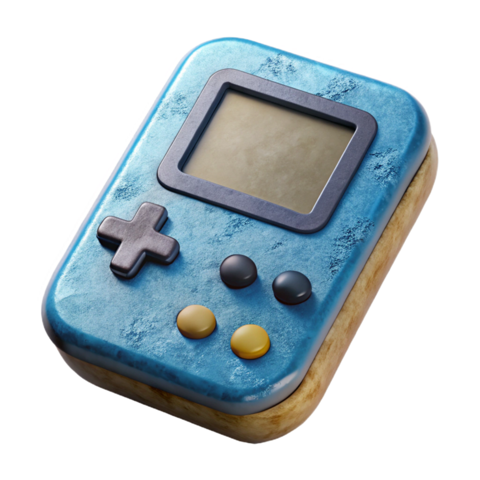 beautiful classic Retro Handheld Game Console Top View Cutout png