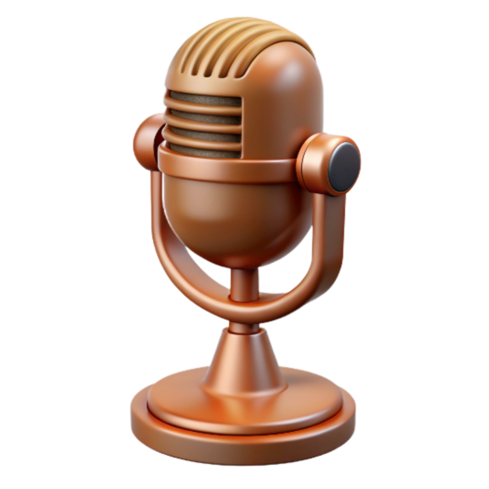 impressive abstract Retro Microphone on Stand Isolated Element high quality png