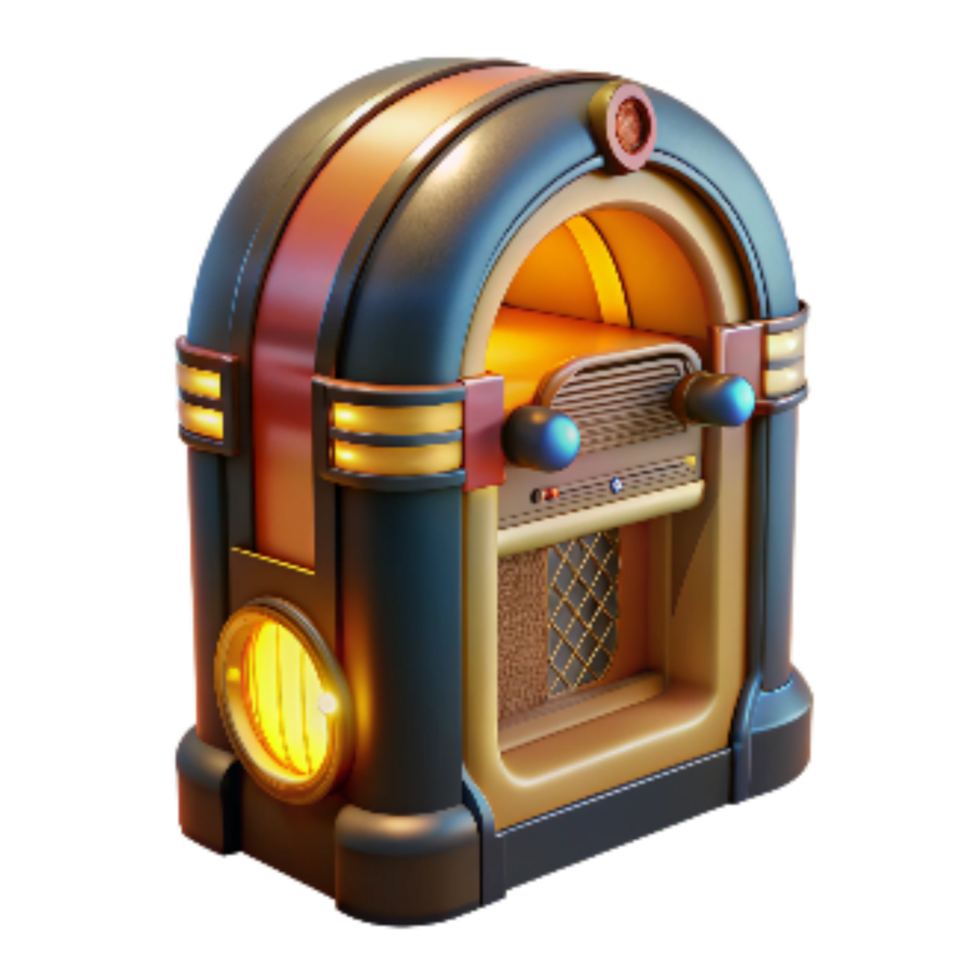 impressive minimalist Retro Jukebox with Illuminated Buttons Cutout genuine png