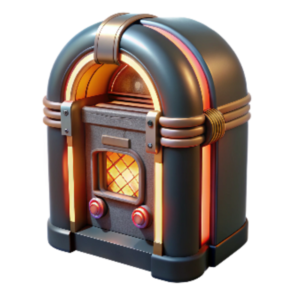 elegant abstract Retro Jukebox with Illuminated Buttons Cutout genuine png