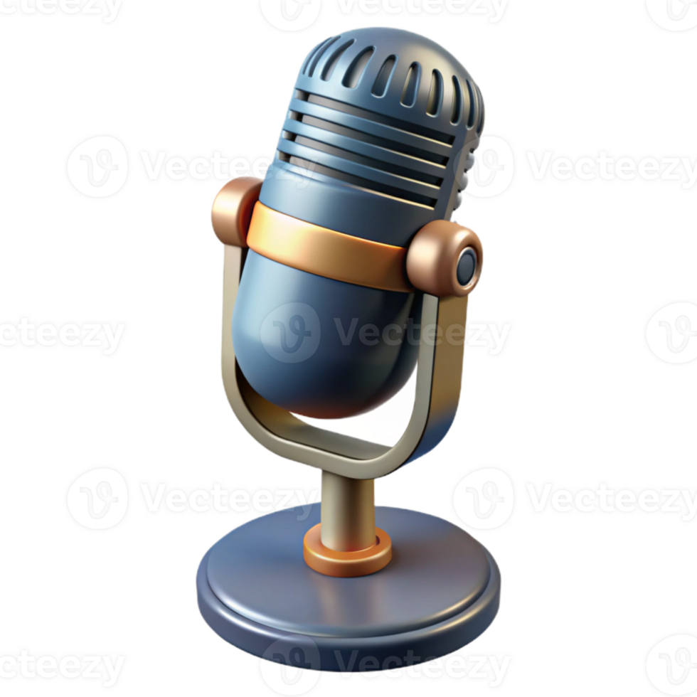 impressive abstract Retro Microphone with Stand Isolated detailed png