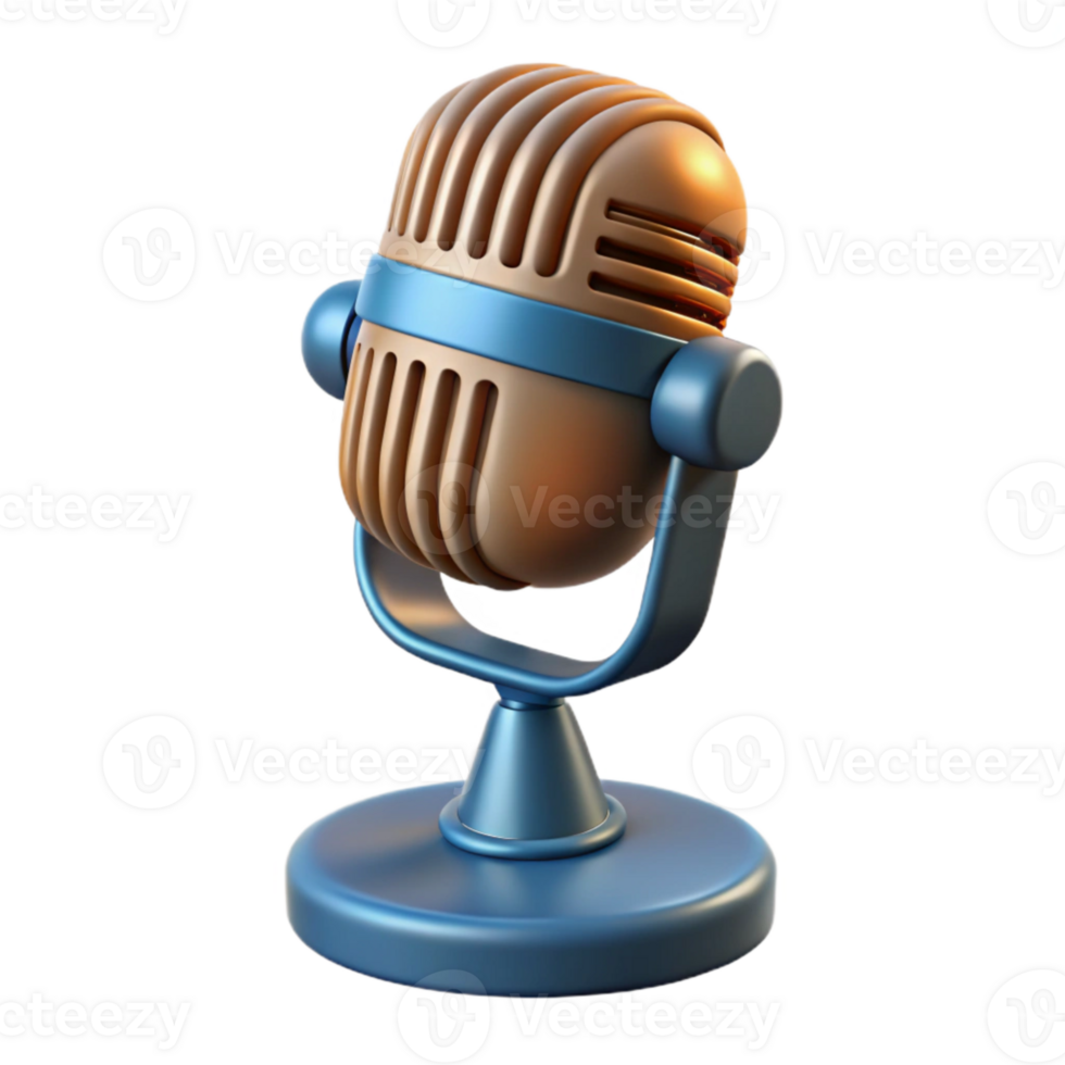 elegant contemporary Retro Microphone with Stand Isolated authentic png