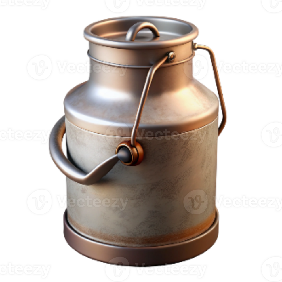 impressive minimalist Retro Milk Can with Metal Handle Cutout high quality png