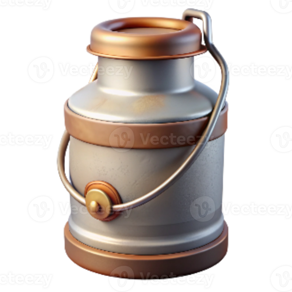 dramatic modern Retro Milk Can with Metal Handle Cutout png