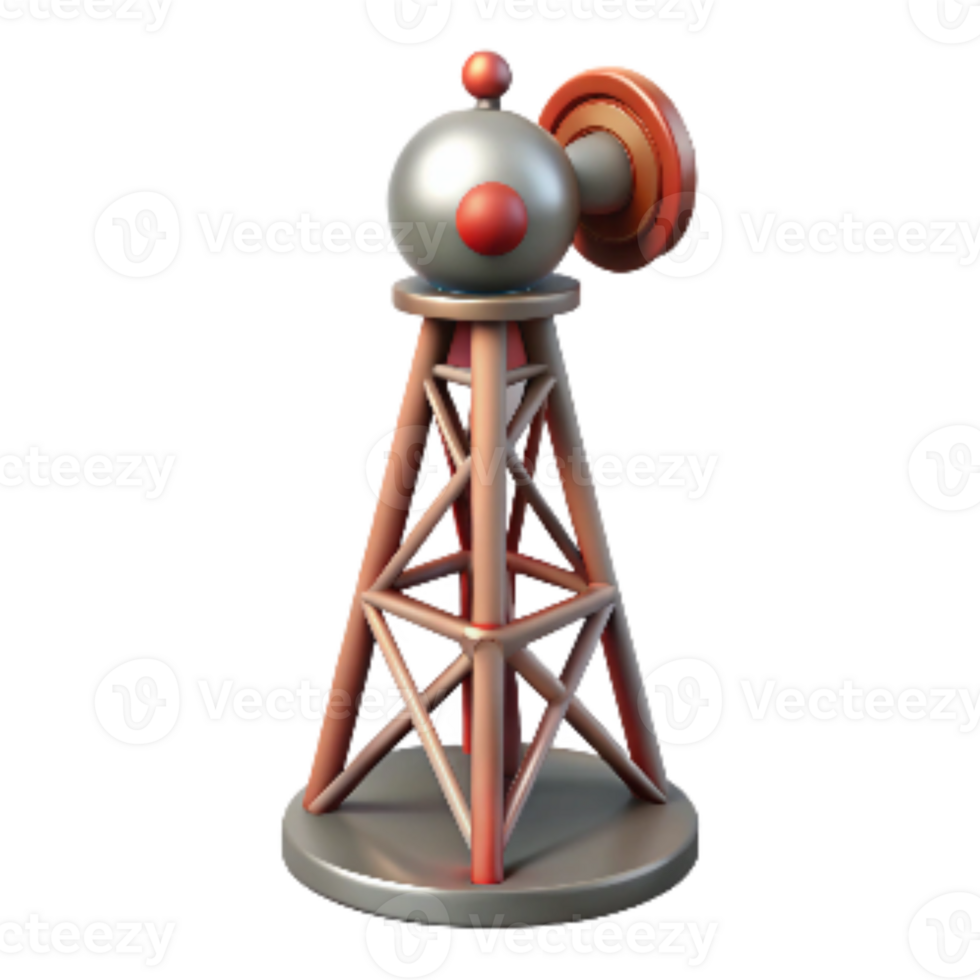 beautiful classic Retro Radio Tower with Antenna Transparent Cutout high quality png