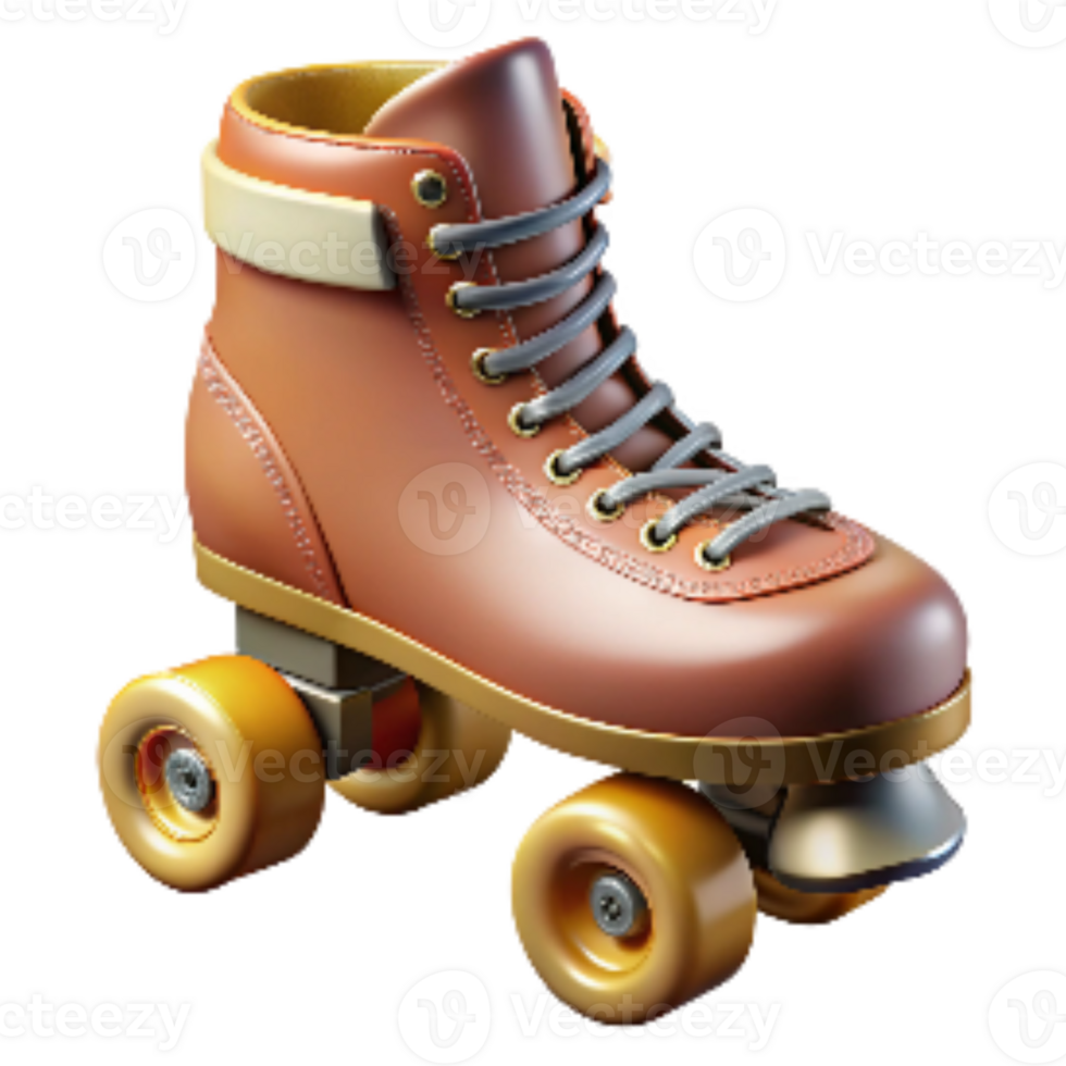 elegant abstract Retro Roller Skate Boot with Metal Wheels Transparent Cutout original png