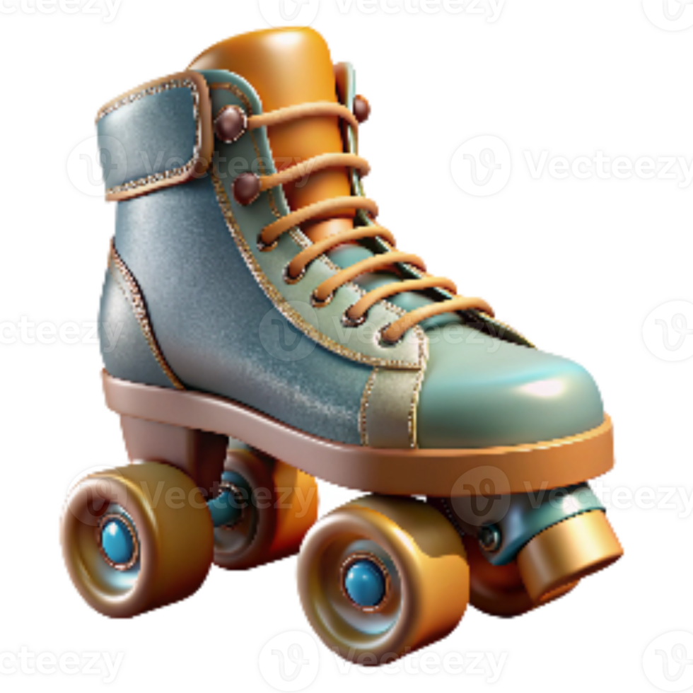 impressive contemporary Retro Roller Skate Boot with Metal Wheels Transparent Cutout genuine png