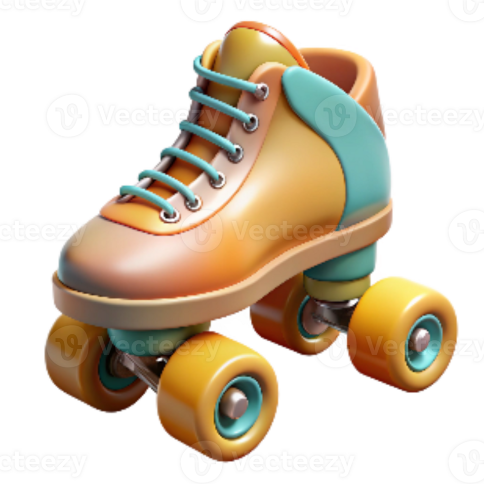 elegant modern Retro Roller Skates with Four Wheels Transparent professional png