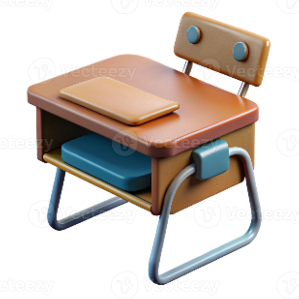 wonderful classic Retro School Desk with Inkwell Hole Transparent Cutout detailed png